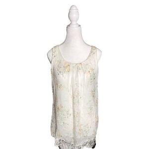 TENDENZE ITALY FLORAL SILK SLEEVELESS BLOUSE SZ S‎